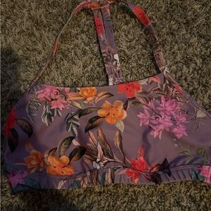 Beyond Yoga Floral Print Top - Purple and Orange